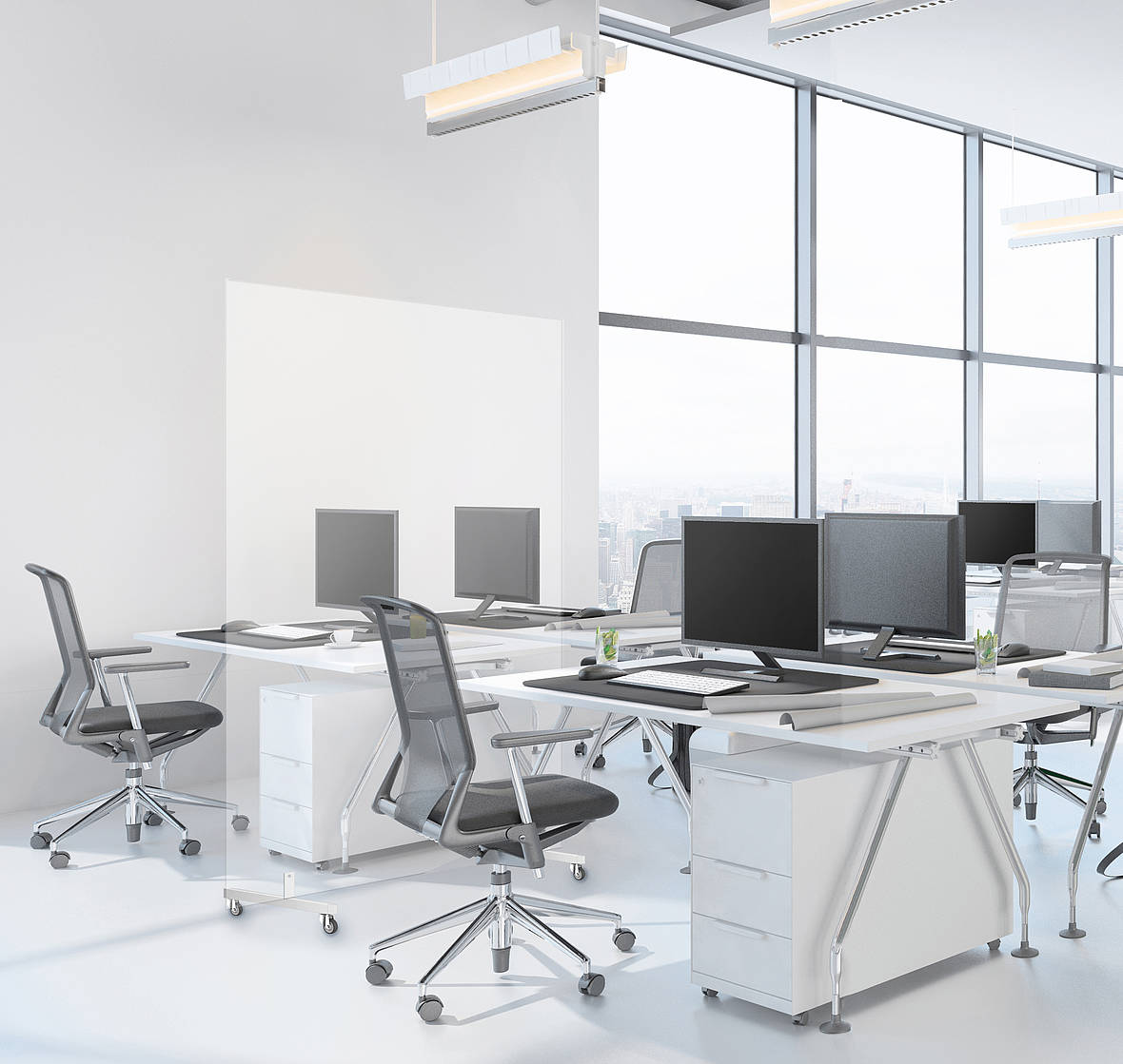 Glasabtrennung im Büro